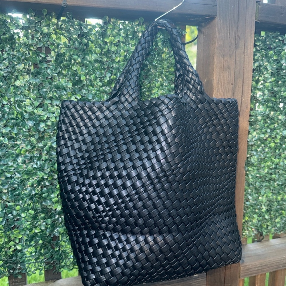 Woven Black Tote Bag - Sleek Everyday Carry